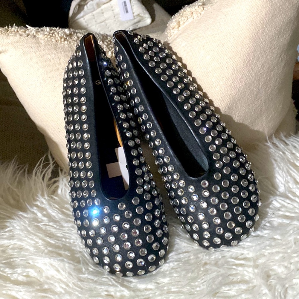 MANGO RHINESTONE STUDED BALLERINA FLATS, sz 39, BRAND NEW